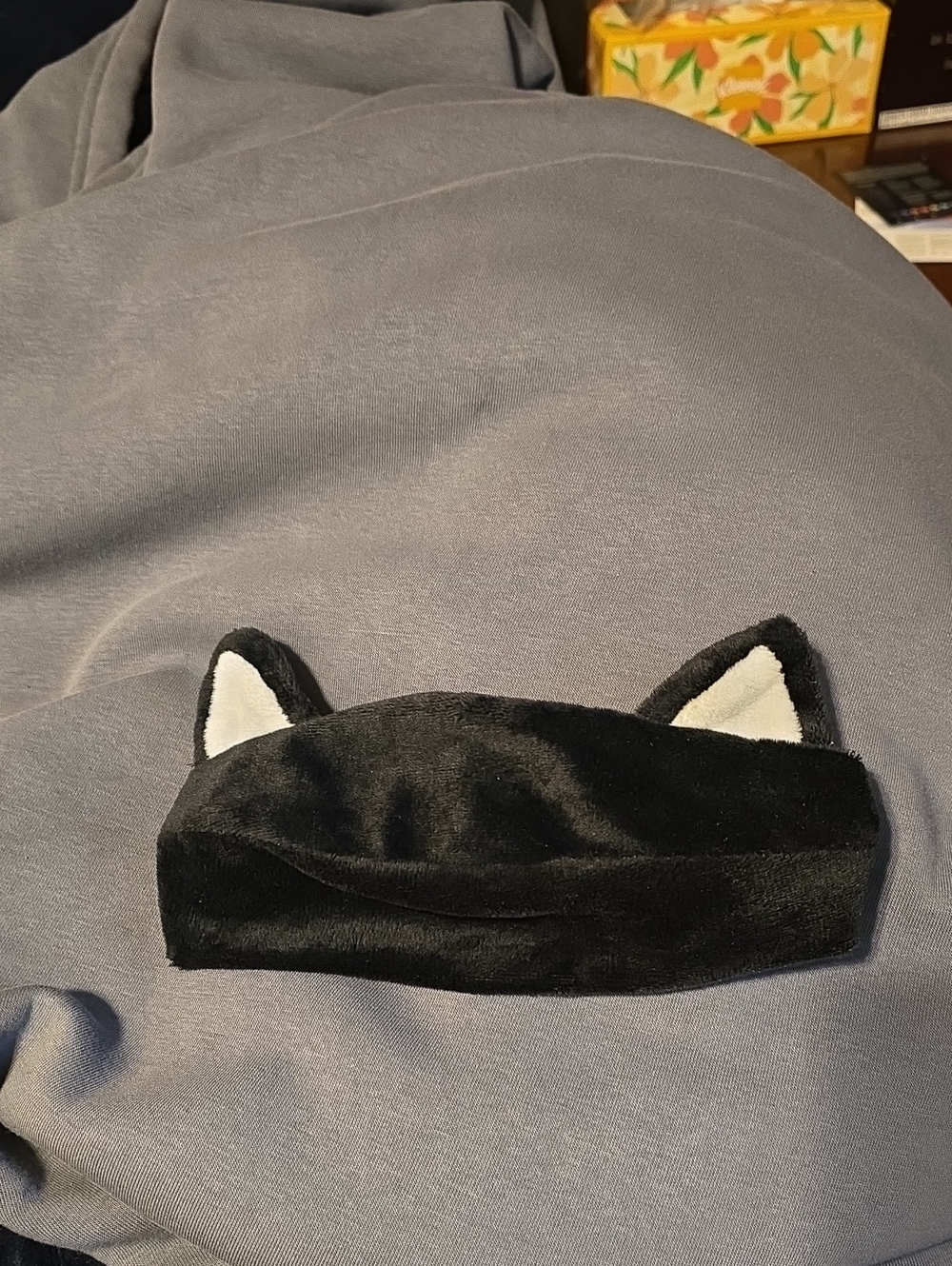Kids Black Plush Cat Ear Headband